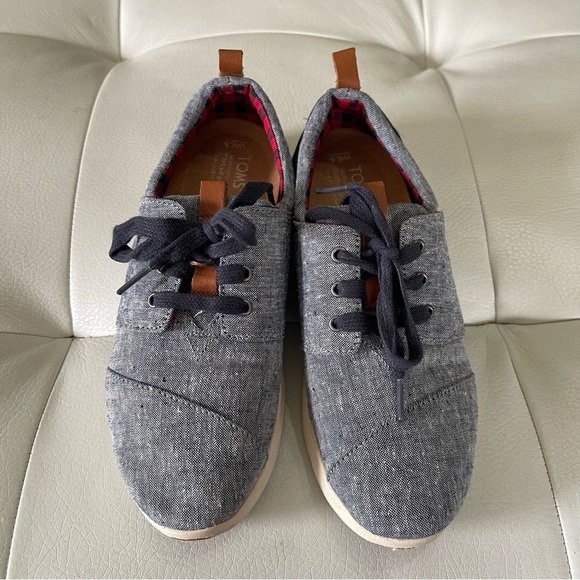 TOMS DEL RAY BLUE CHAMBRAY SNEAKERS SIZE 6.5 - Picture 4 of 9